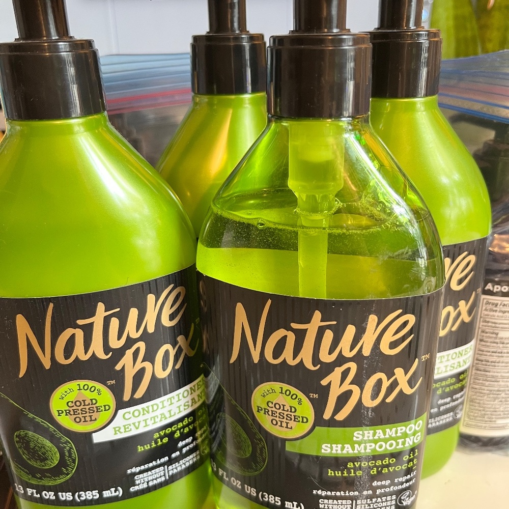 4.  13oz Nature Box (1) Shampoo (3) Conditioner